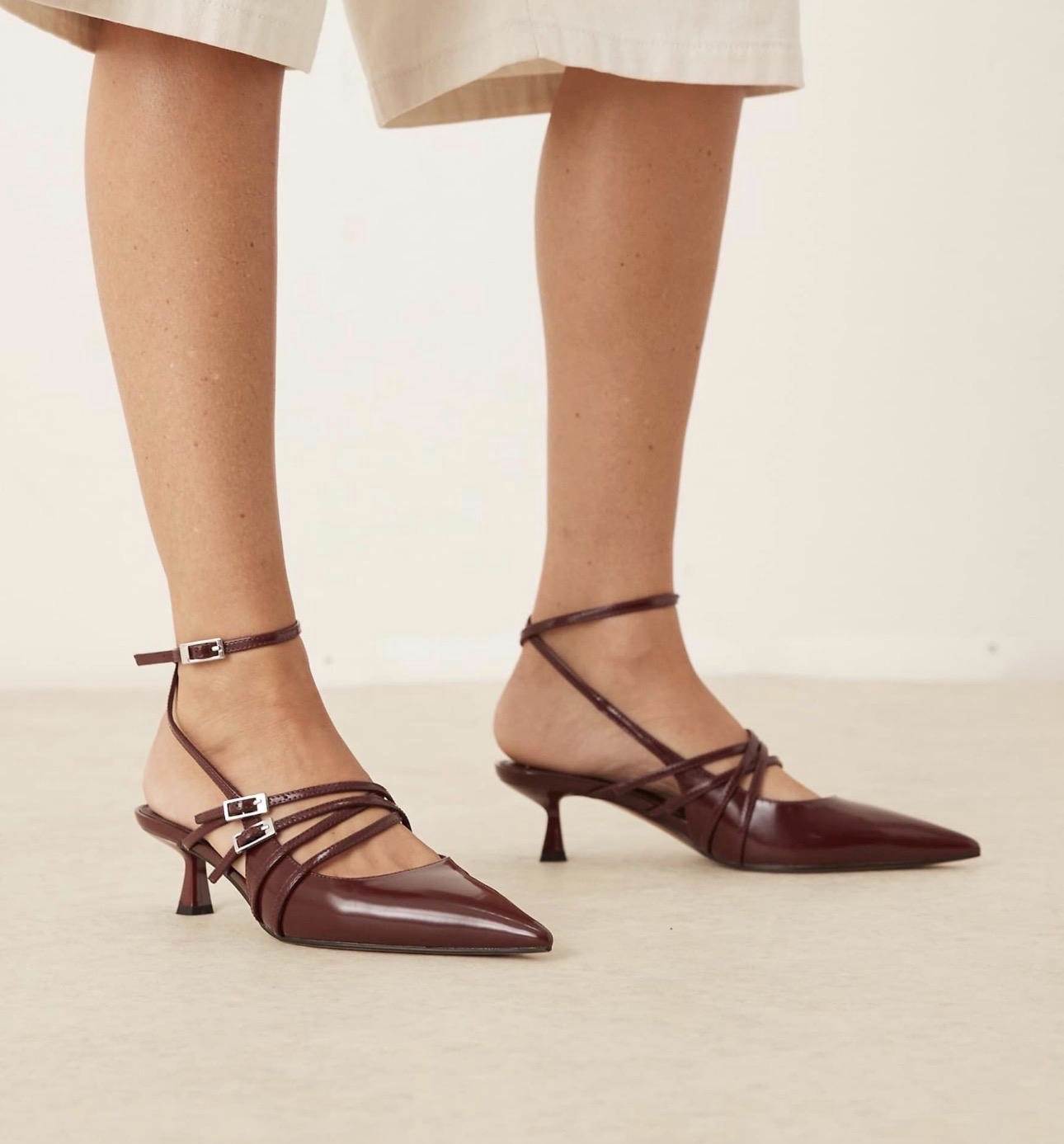 Slingback bordeau cordes Asos