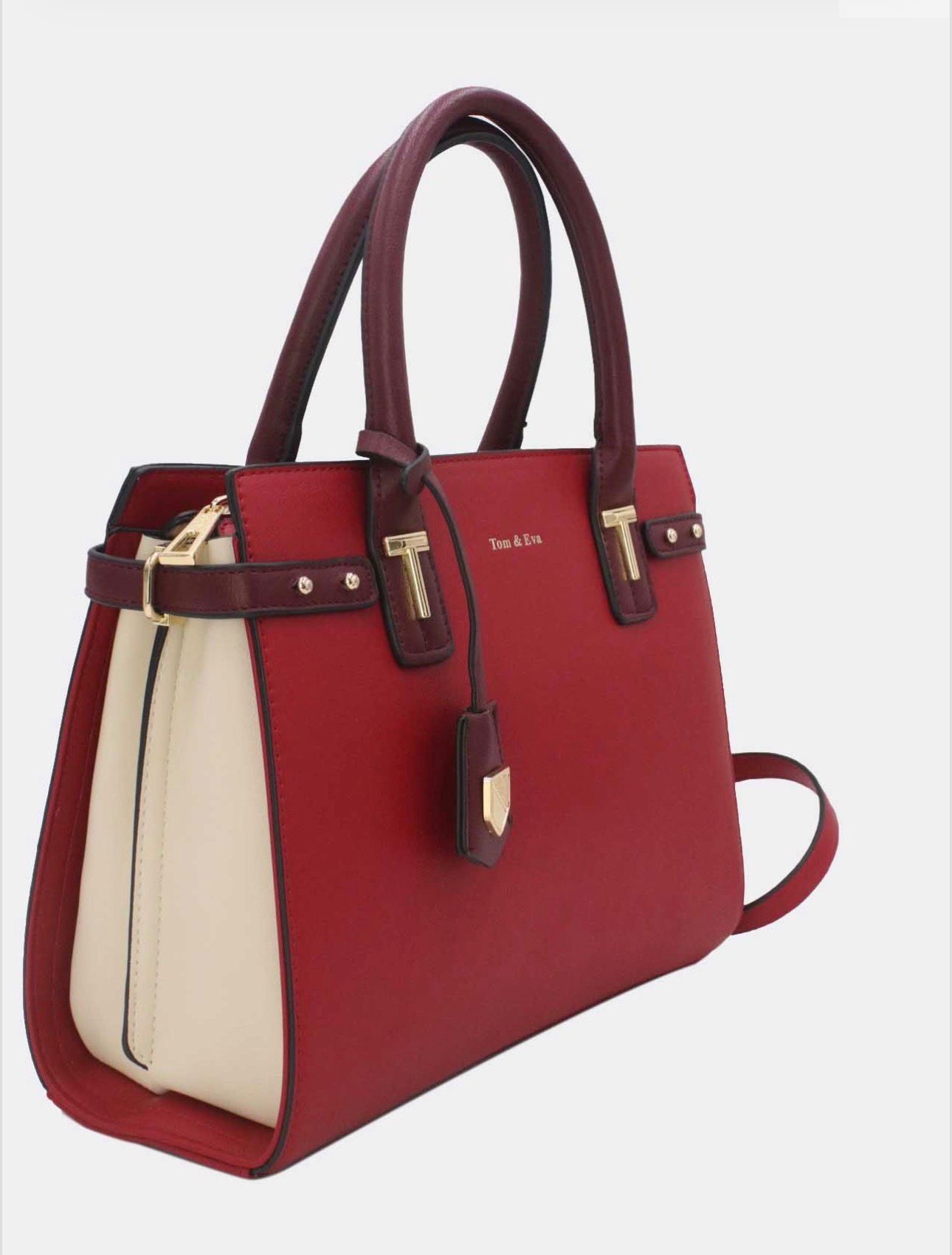 Sac bordeau-beige Tom&Eva