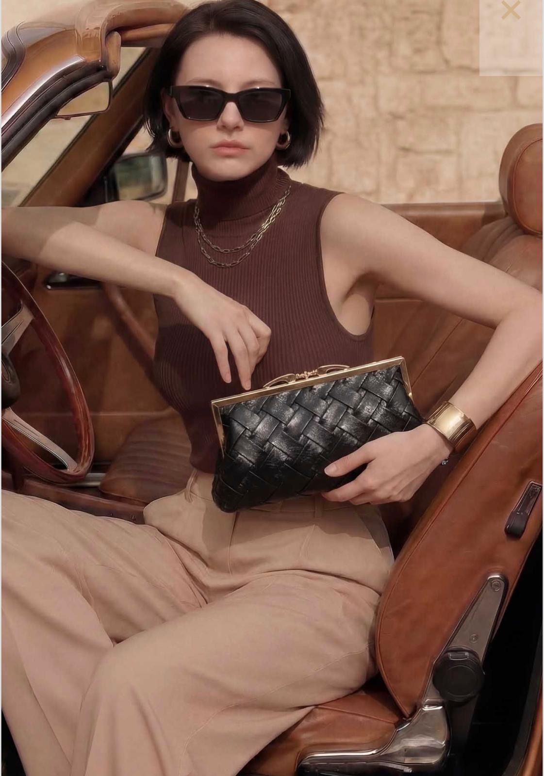 Sac noir style pochette Tom&Eva