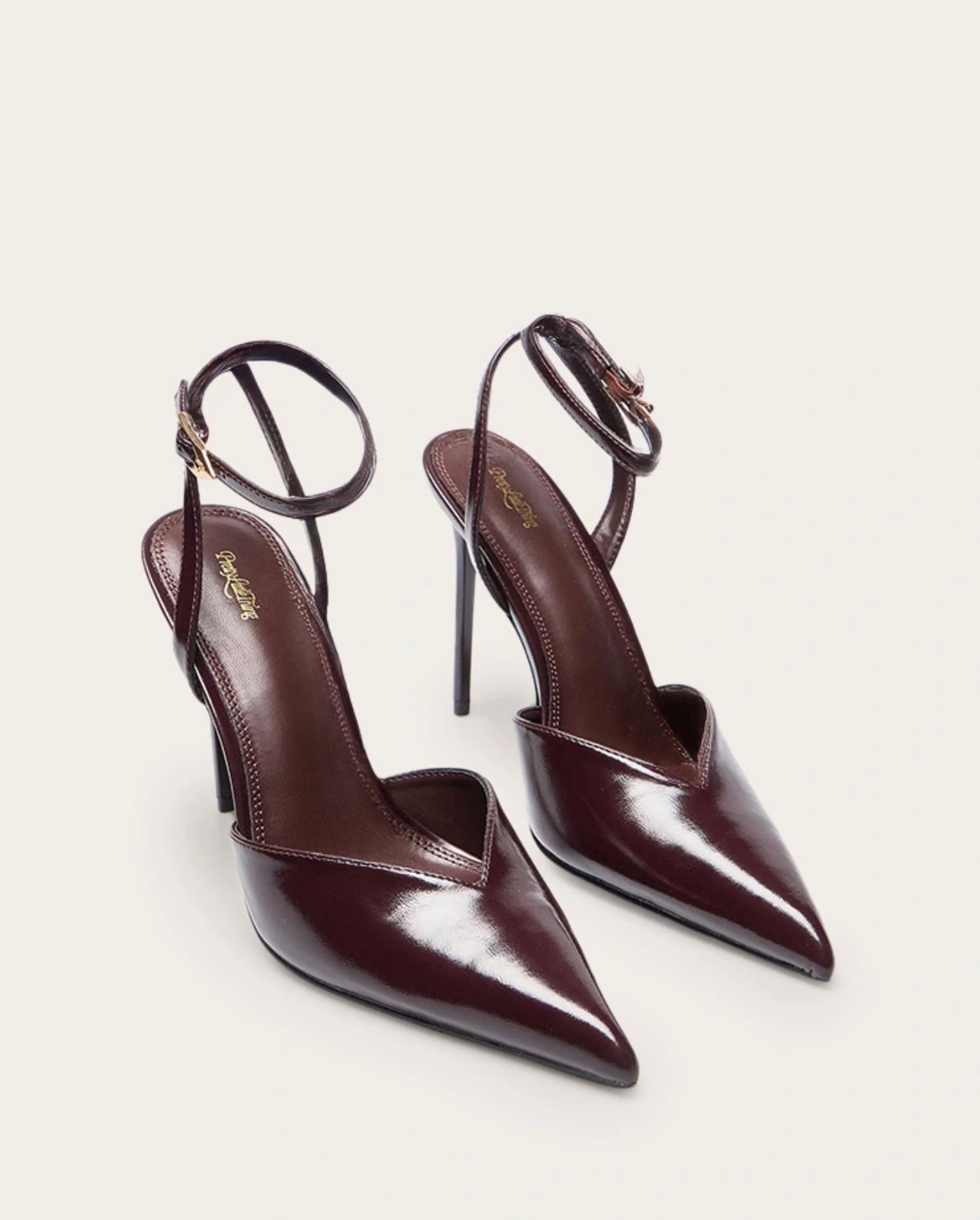 Slingback bordeau vernie Bohoo