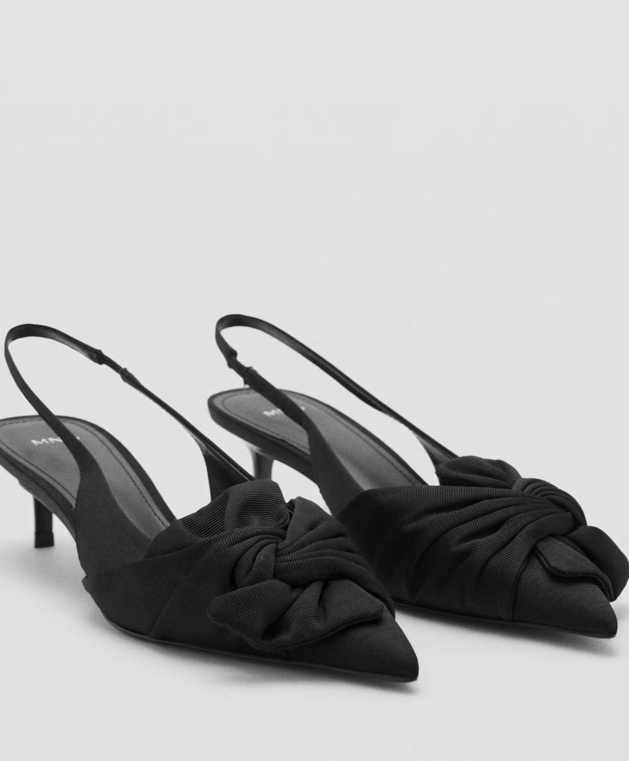 Slingback noir noeud Mango