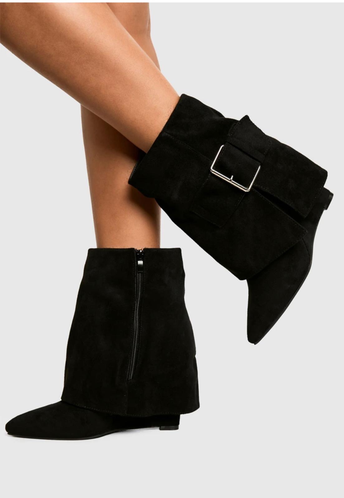 Mini botte noir velours