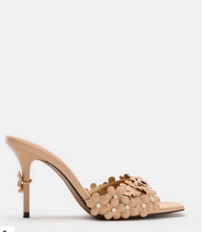 Mule camel à fleur Zara