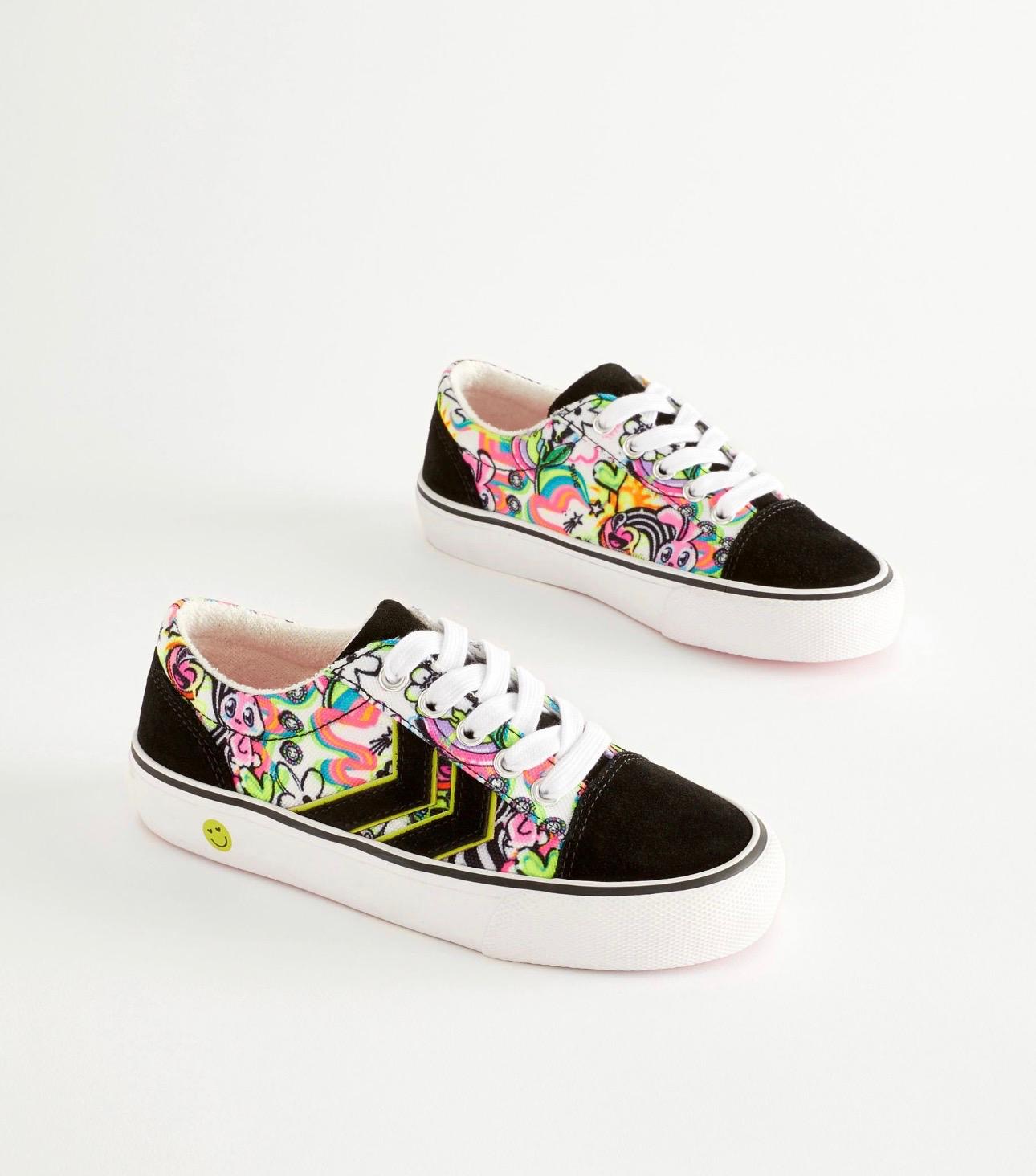 Tennis noire fleur multicolore Next