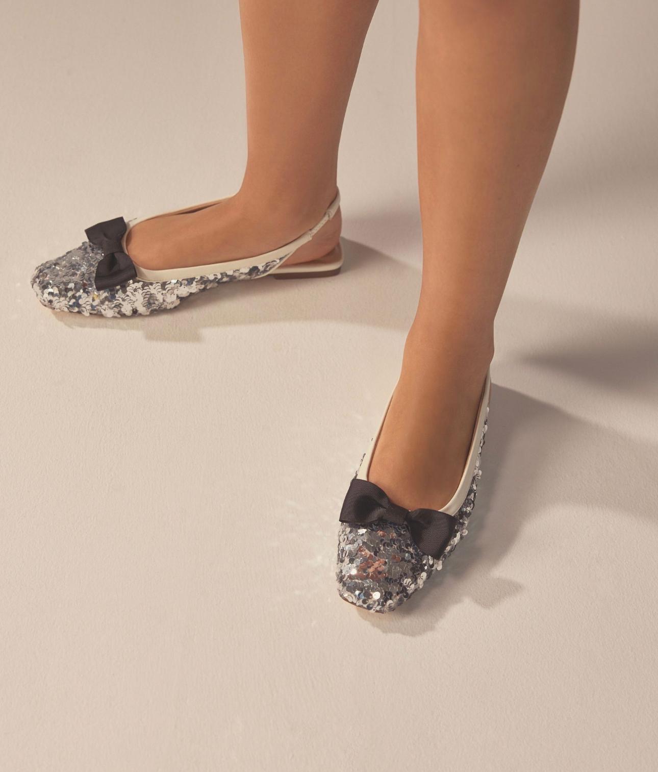 Slingback argentée strass Next