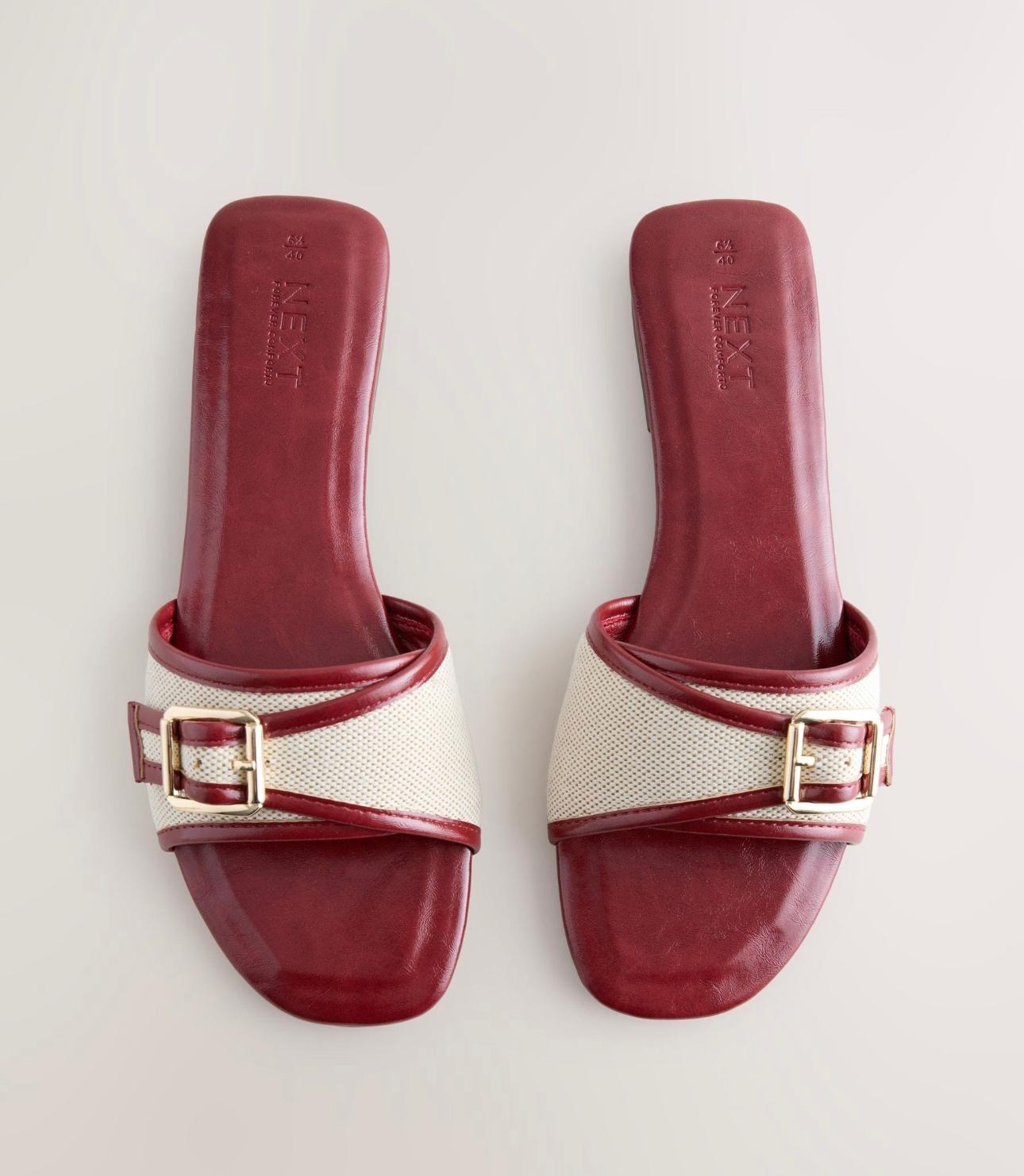 Mule plate rouge  beige Next