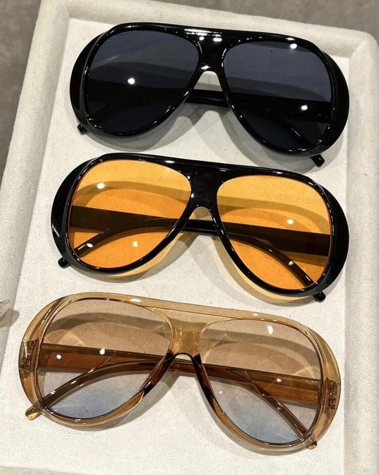 Trio lunettes noire brun jaune