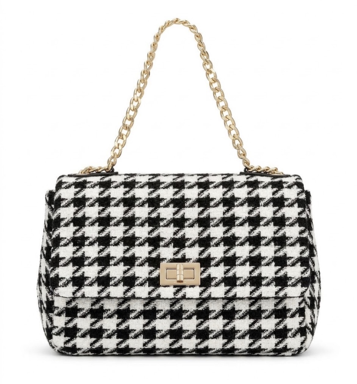 Sac clucht drapé blanc et noir