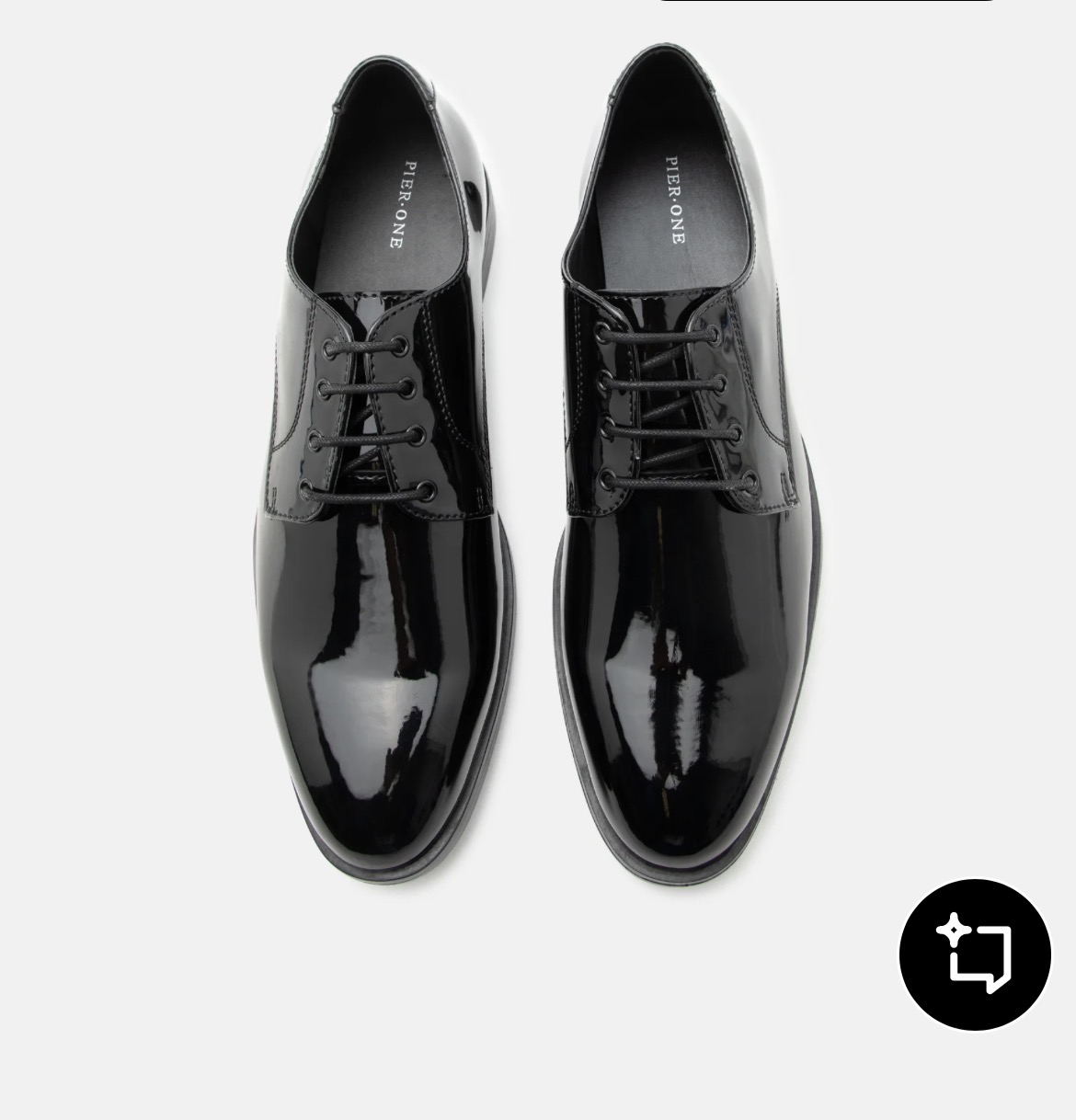 Derby noire vernie Pier One