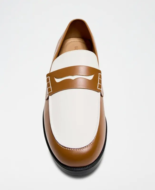 bershka derby marron blanche