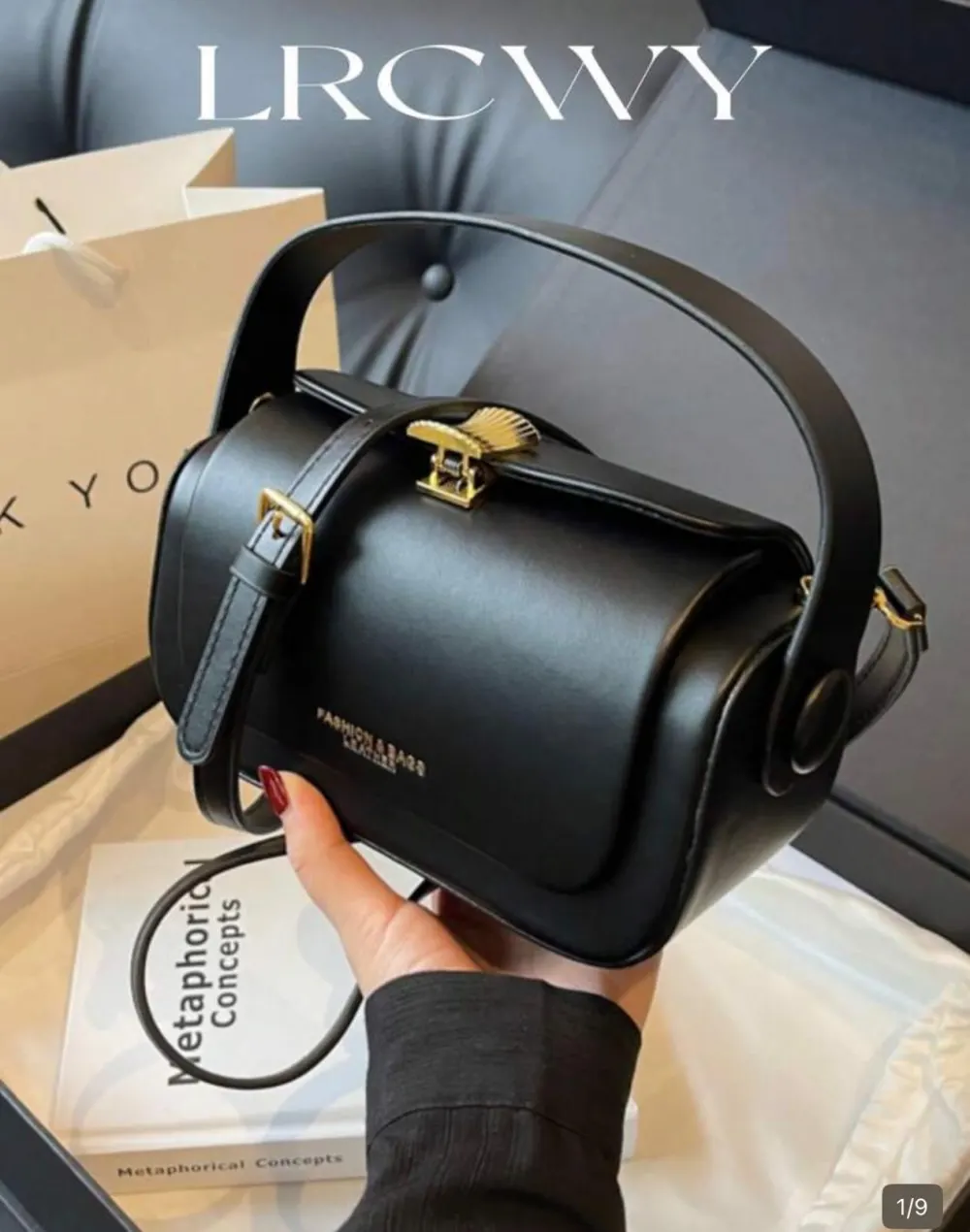Sac Clucht noir cuir lisse