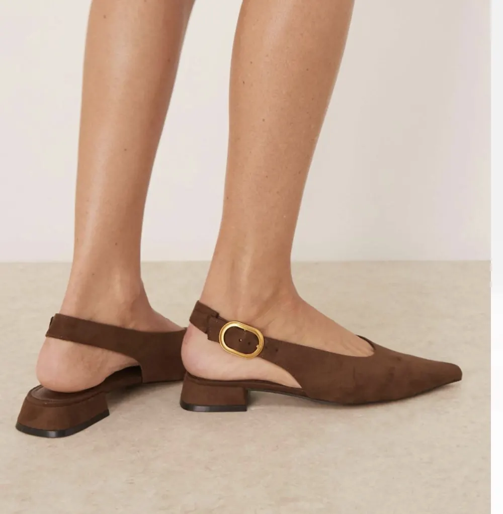 Slingback velour marron asos