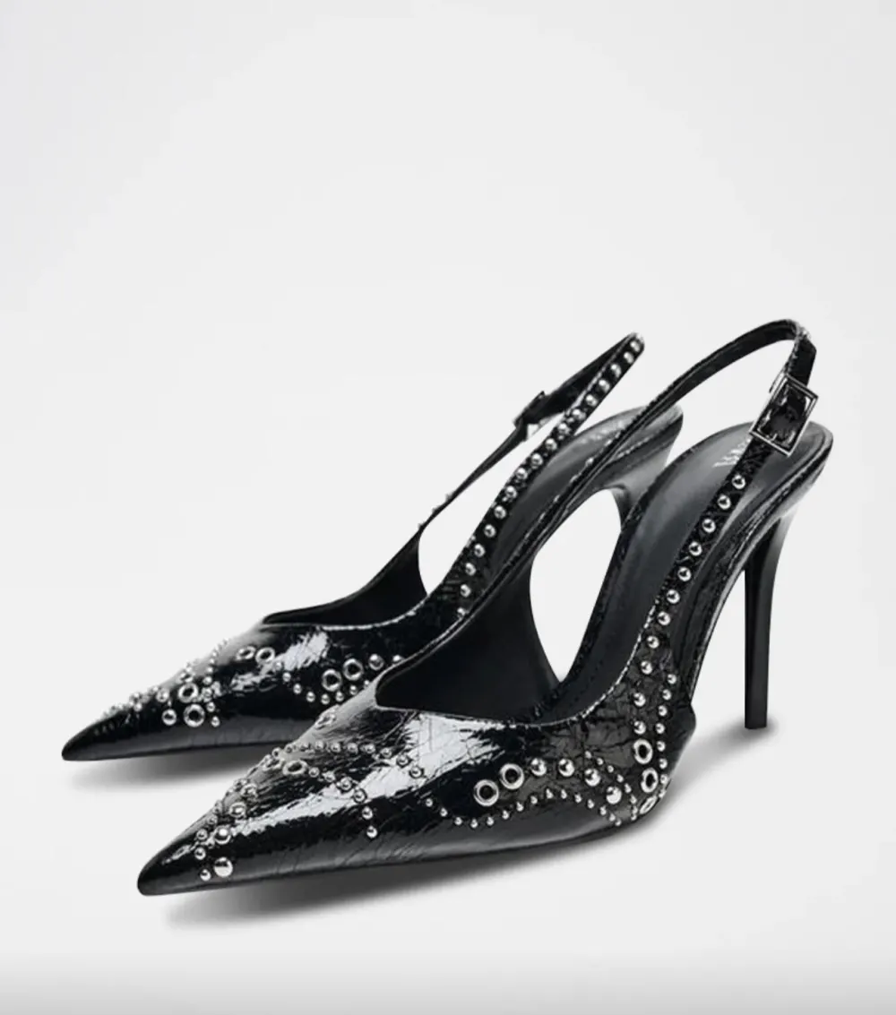 Slingback noir argentée Zara
