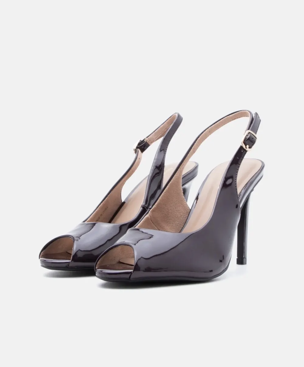 Slingback vernie bordeau AF