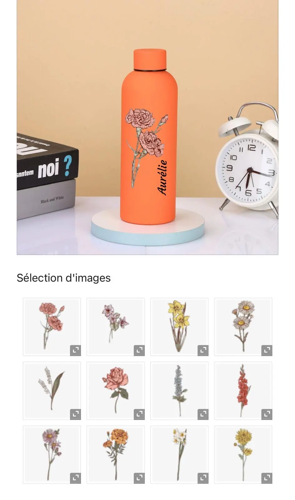 Bouteille personnalisée orange