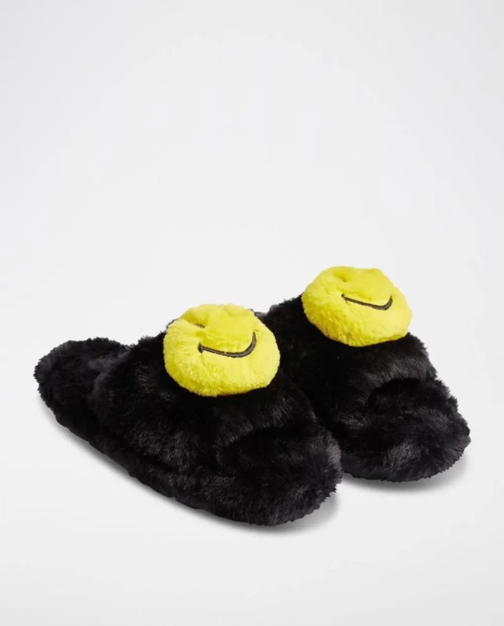 Pantoufles noire et jaune Etam
