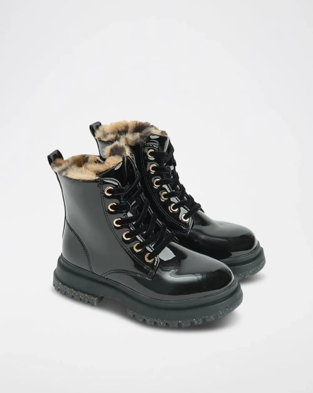 Botte montante noire à fourrure