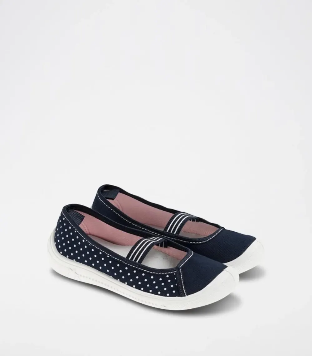 Tennis jeans bleu pois blancs