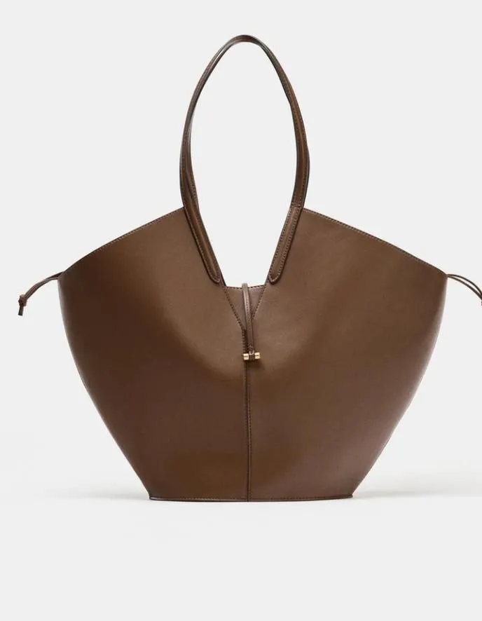 Sac cabas marron Zara