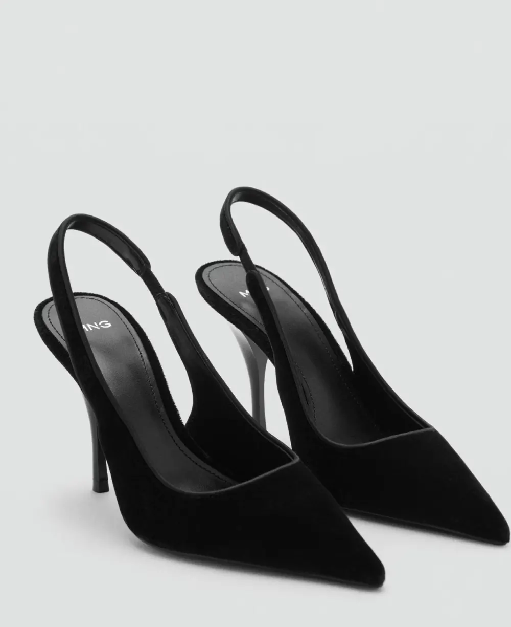 Slingback velours noire Mango
