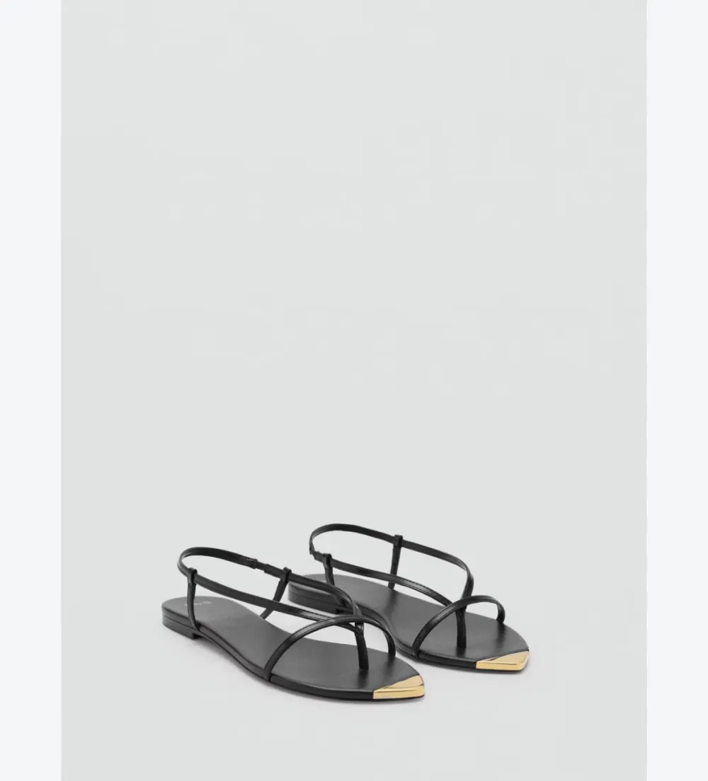 Sandale noire pointe or Mango