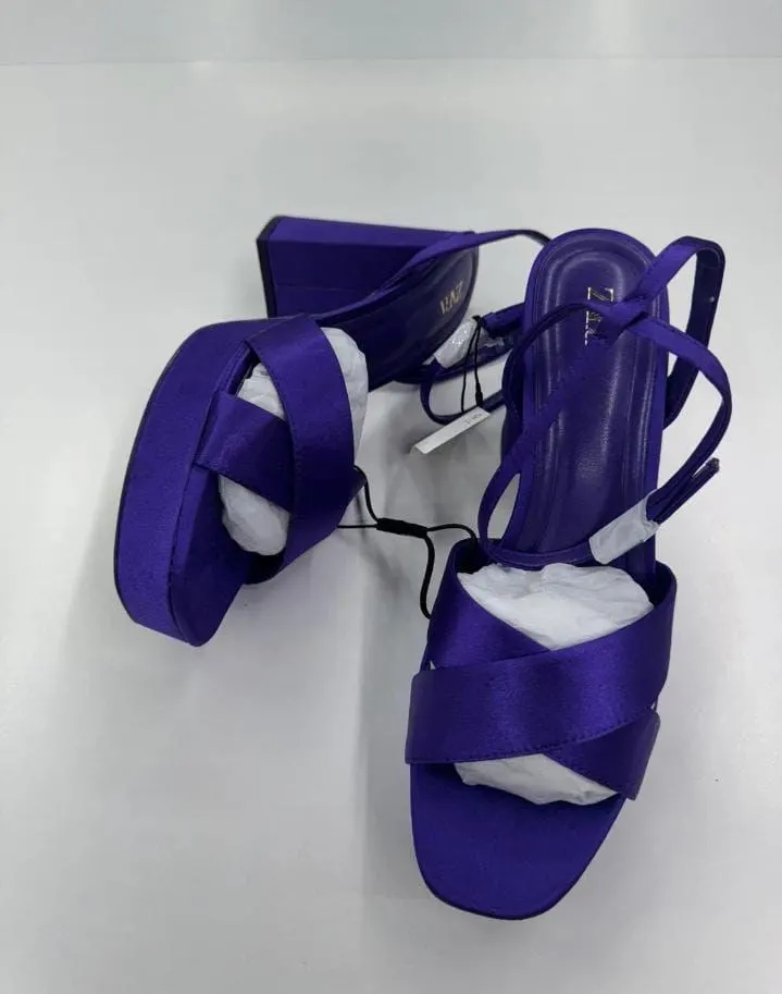 Sandale bloc violette Zara