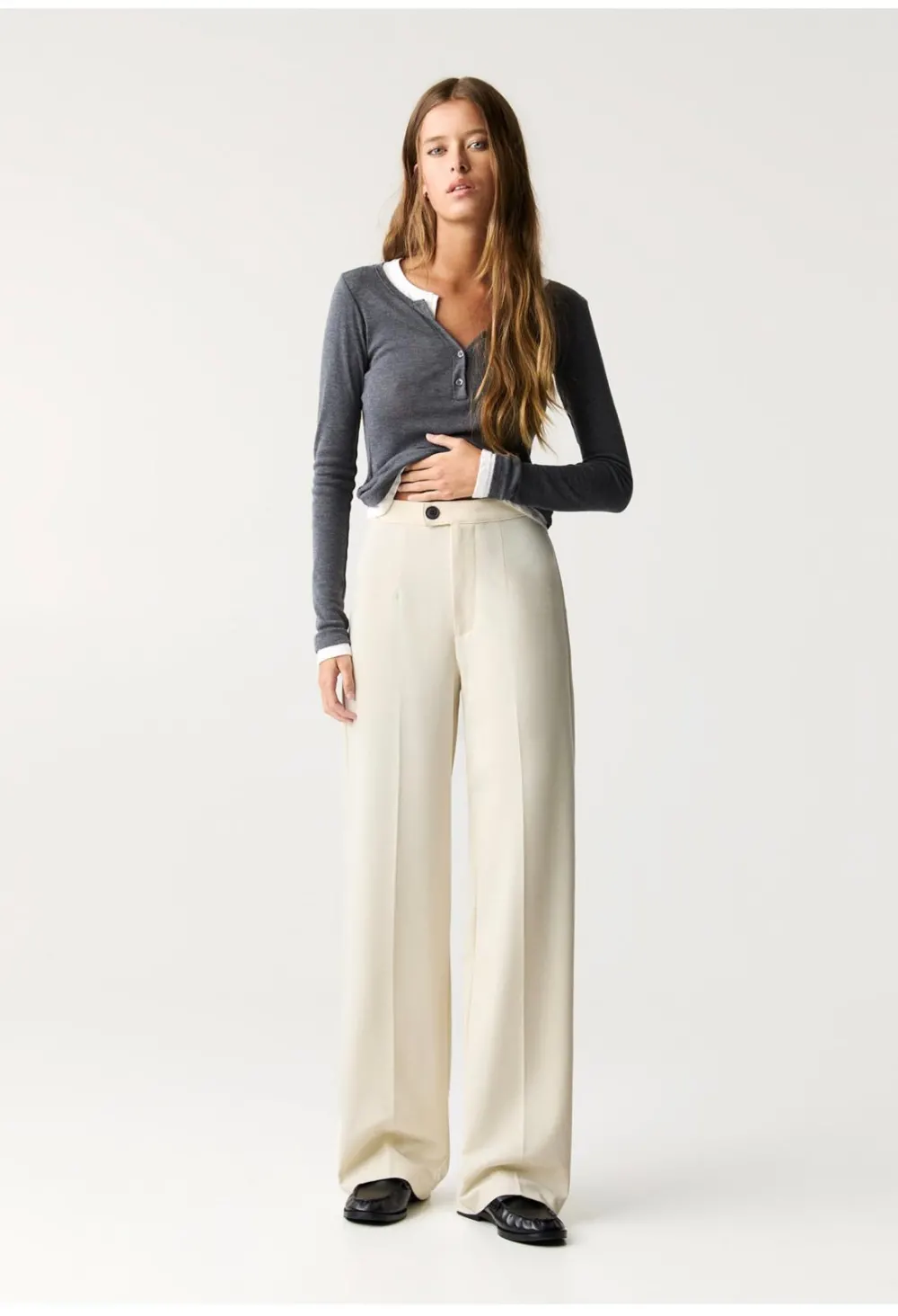Pantalon beige Pull&Bear
