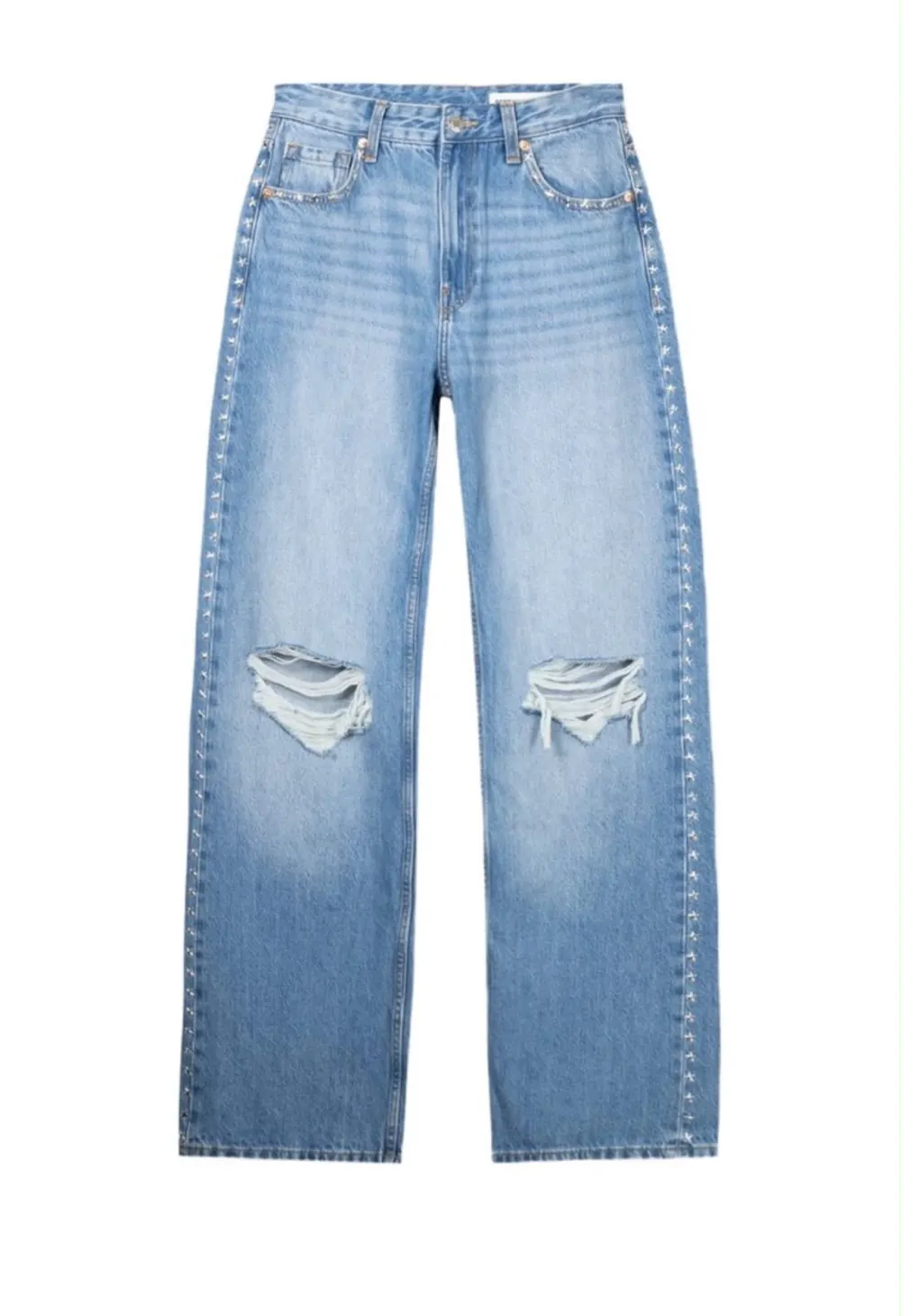 Pantalon jeans destroy bleu Bershka
