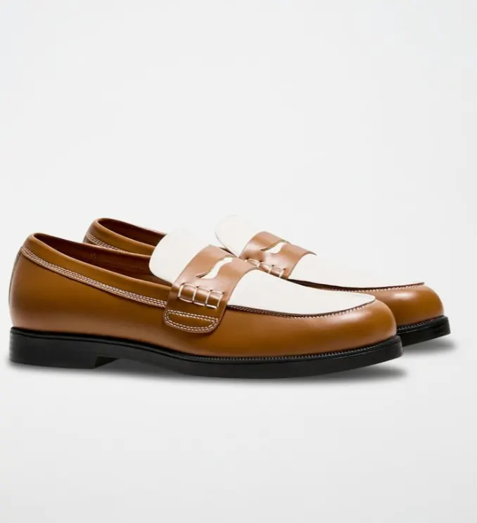 bershka derby marron blanche - 2