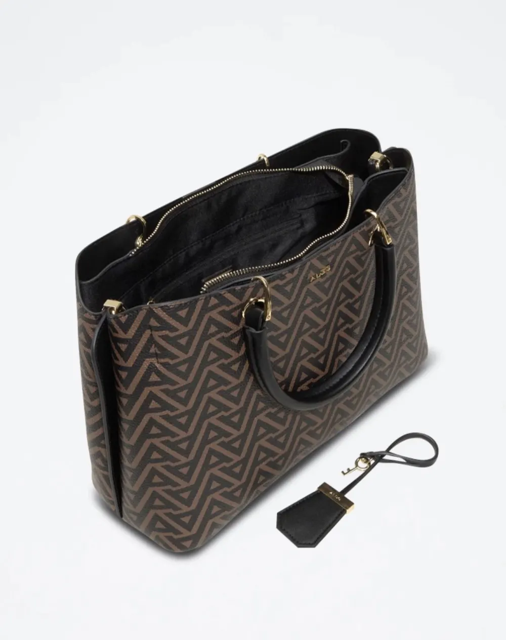 Aldo sac motif marron noir A - 2