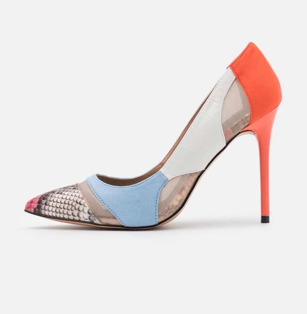 Escarpins orange-bleu-blanc Even&Odd - 2