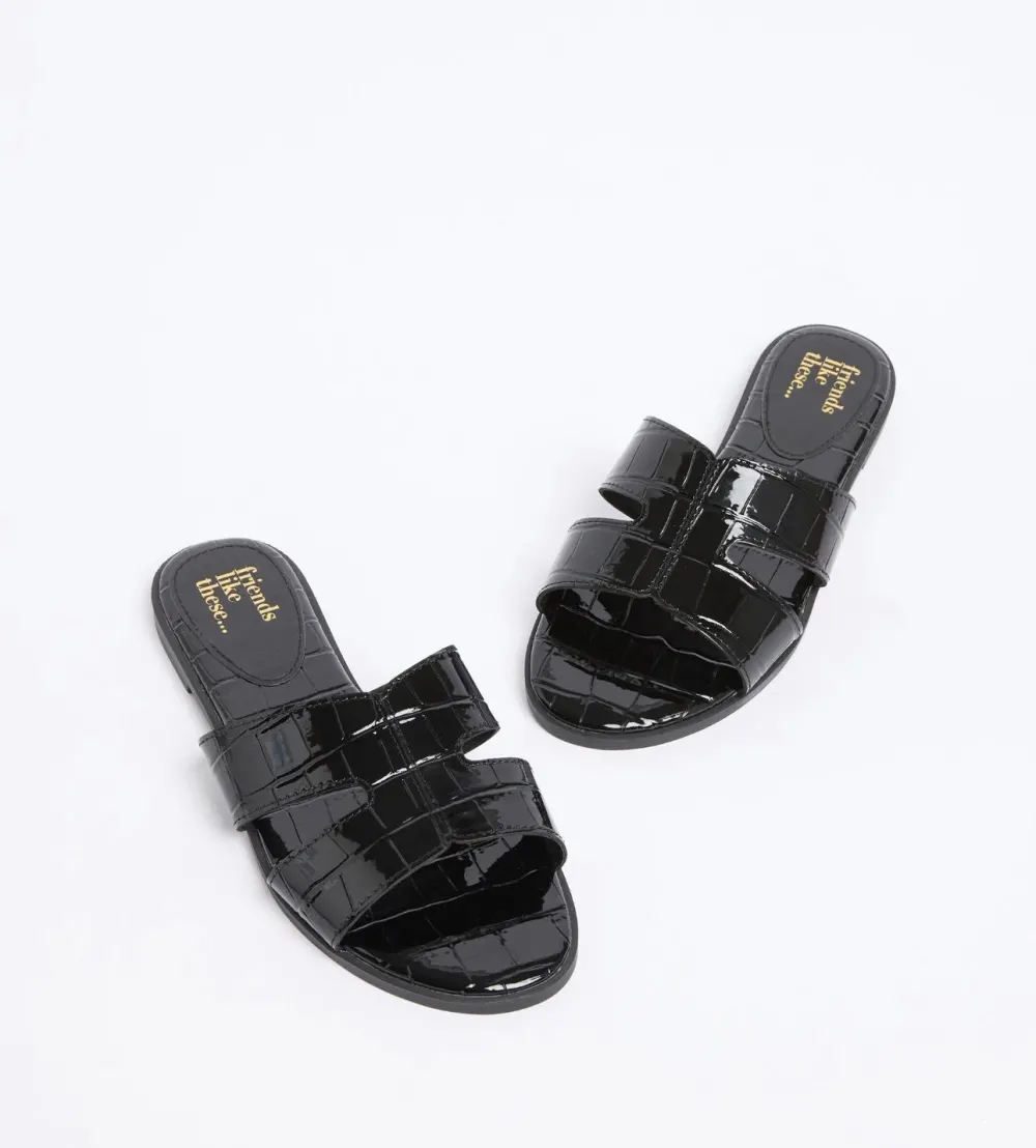 Mule noire croco Next - 2