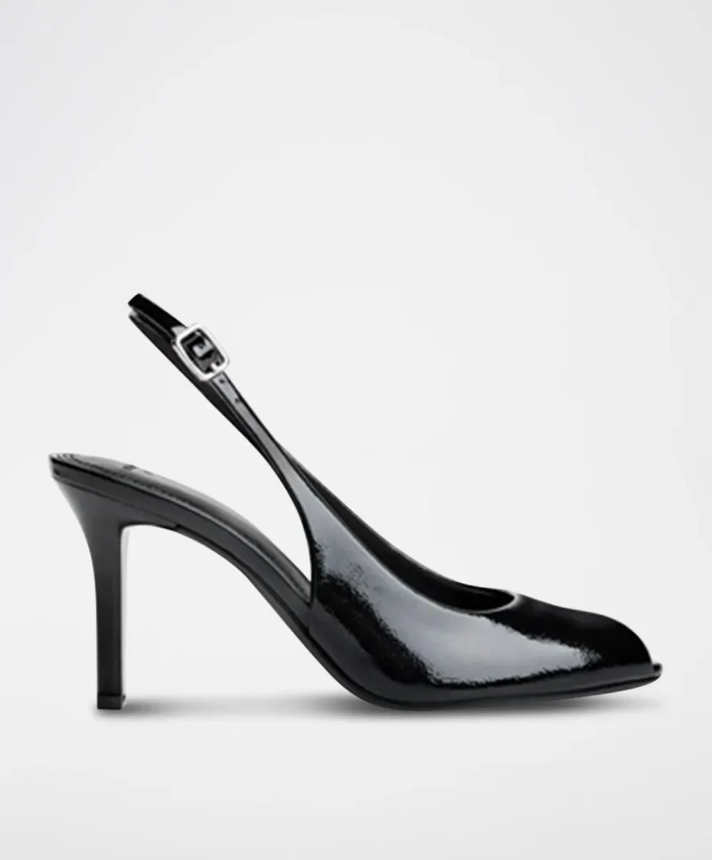 Slingback noire vernie Bershka - 2