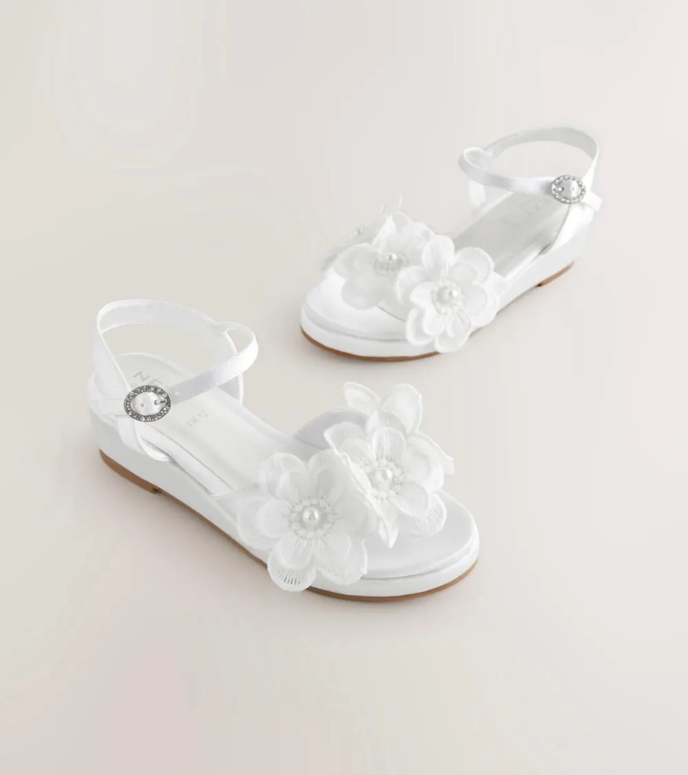 Sandale blanche fleur Next - 2