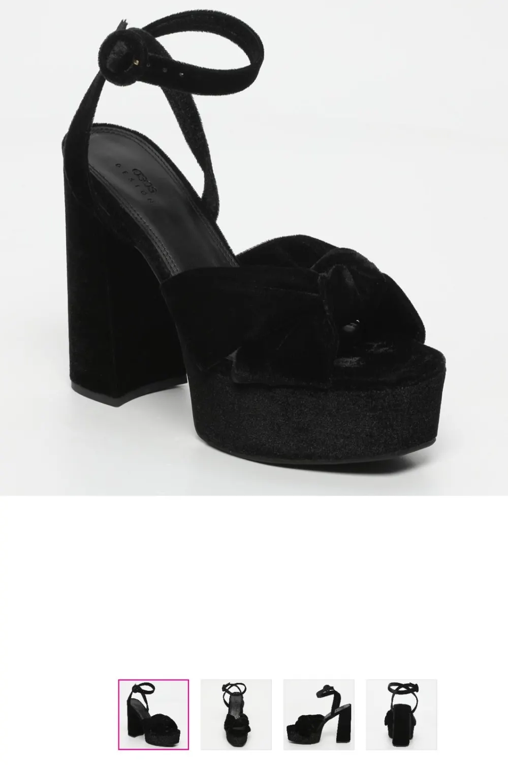 Sandale bloc velours noeud noire ASOS - 2
