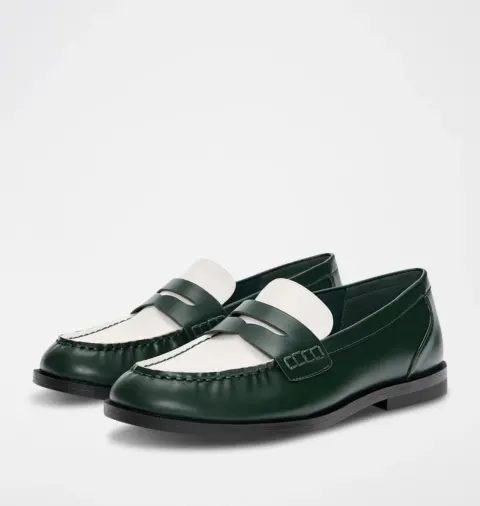 Pull&bear mocassin verte blanche