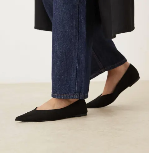 Ballerine noir dain Asos