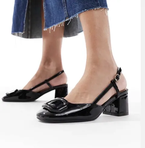 Slingback noir bloc newlook