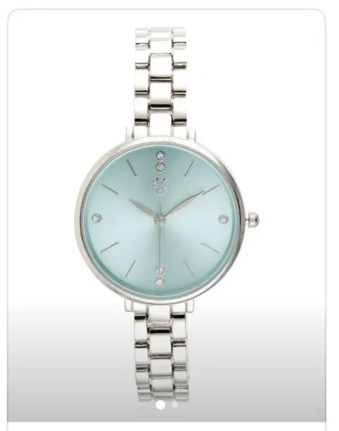 CL montre argent fond bleu