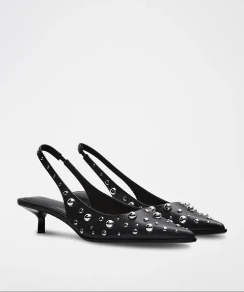 Slingback noir argent B