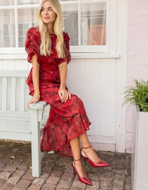 Slingback rouge bordeau