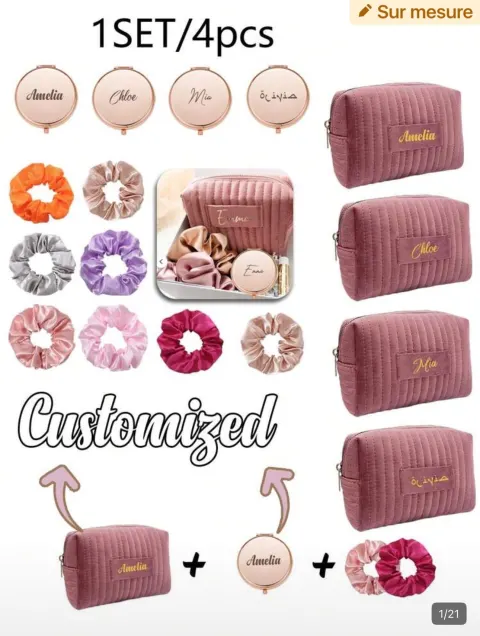 Set personnalisé trousse-miroir
