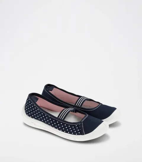 Tennis jeans bleu pois blancs