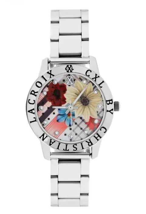 Montre argent fleur Christian Lacroix