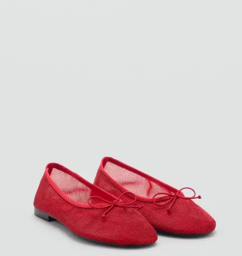 Ballerine grille rouge Mango