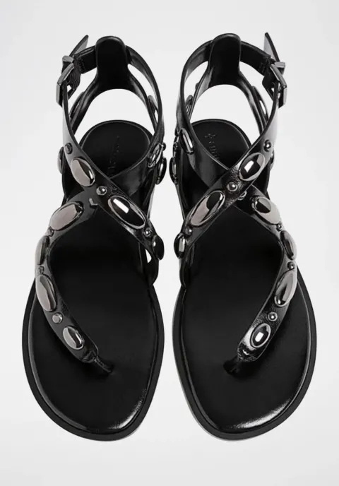 Sandale noire stradivarius