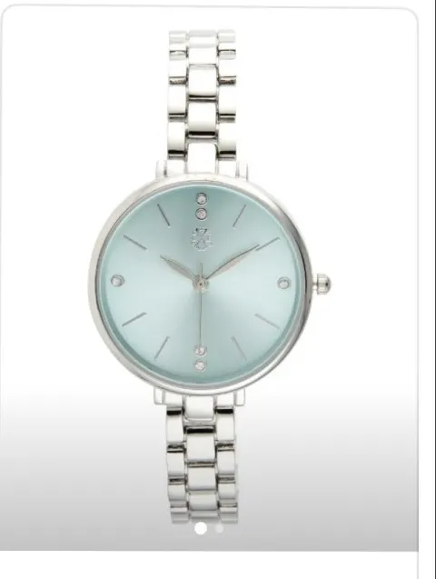 Montre argentée fond bleu Christian Lacroix