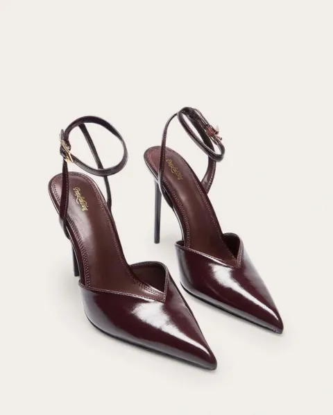 Slingback bordeau vernie Bohoo