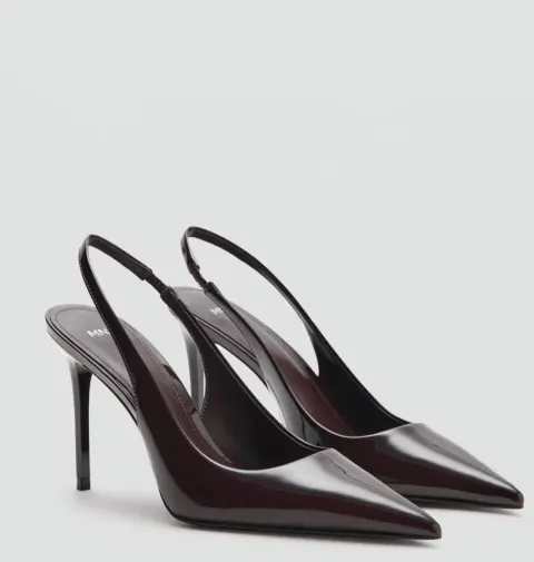 Slingback bordeau sombre Mango