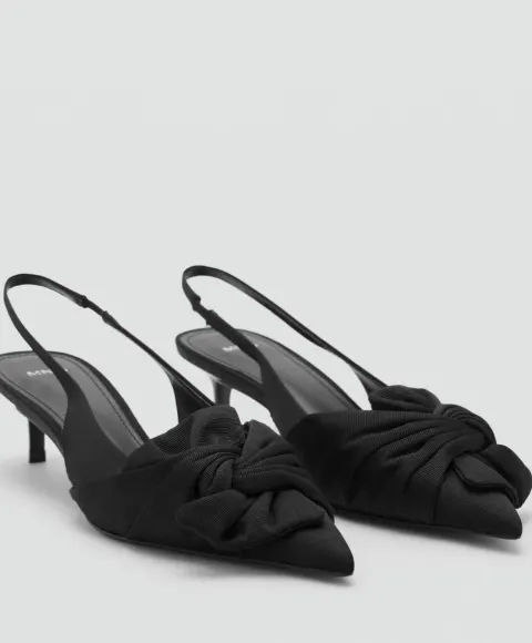 Slingback noir noeud Mango